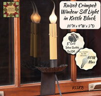 Raised Crimped Electric Window Sill Light in Kettle Black