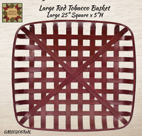 Red Square Woven Tobacco Basket 3 Sizes Choice