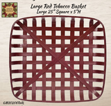 Red Square Woven Tobacco Basket 3 Sizes Choice