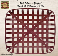 Red Square Woven Tobacco Basket 3 Sizes Choice
