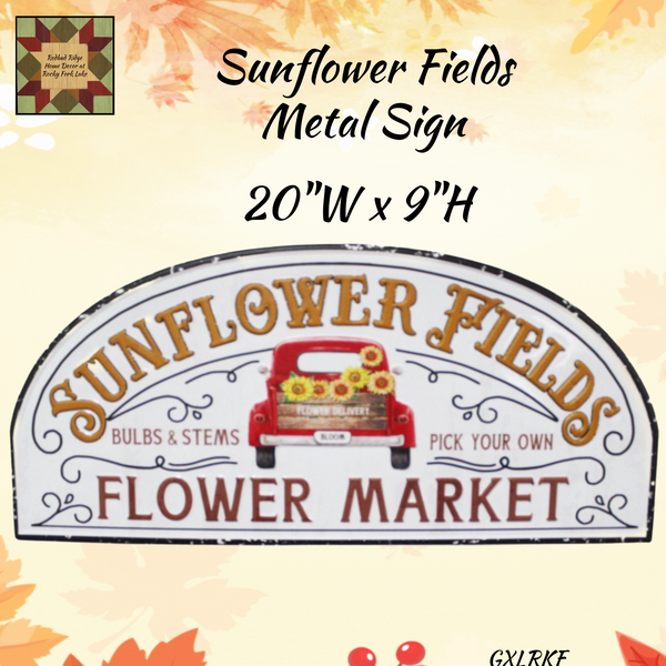 Sunflower Fields Metal Sign 2 Sizes